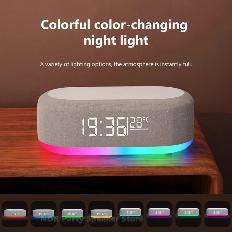 Altavoces Bluetooth multifunción 15W reloj despertador Digital inteligente teléfono móvil 6 en 1 estación de carga rápida cargador inalámbrico - imagen 4