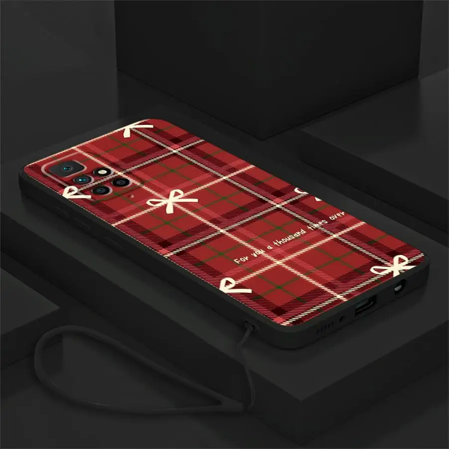 Funda para Xiaomi Redmi K40 K60 10 9 8 13C 14C A2 A3x 12C A1 cubierta suave rejilla roja navideña - imagen 2