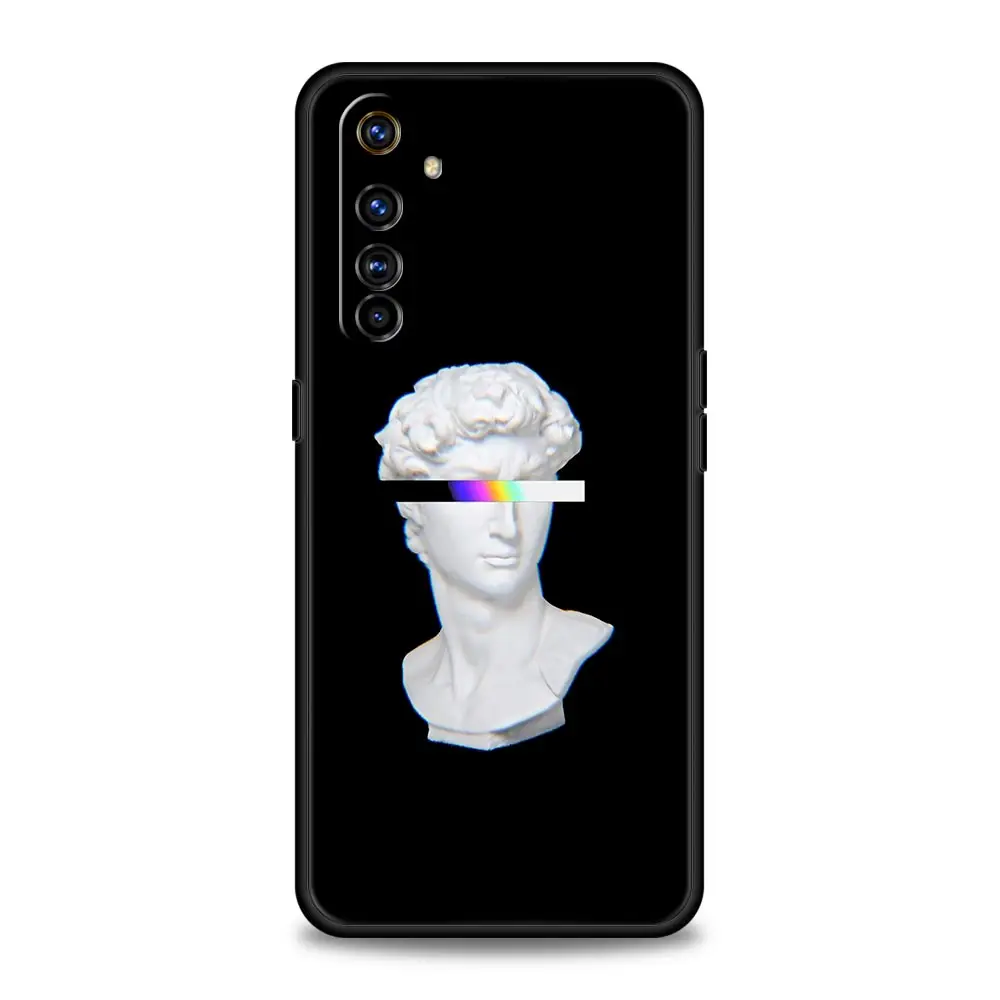 Funda de teléfono con estatua abstracta de Mona Lisa para Realme, 12, 11, 10, 9, 8, 5G, 7, 6, GT5, GT3, GT2 Pro Plus, C21, C25, C35, GT Neo 2, 3, 3T, 5 - imagen 4