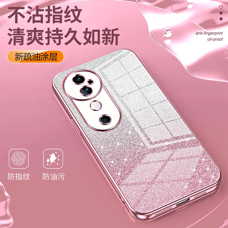 Funda de lujo galvanizada con purpurina para VIVO V40, cubierta trasera, lente anticaída, cubierta completa para VIVO V40, Funda de parachoques - imagen 3
