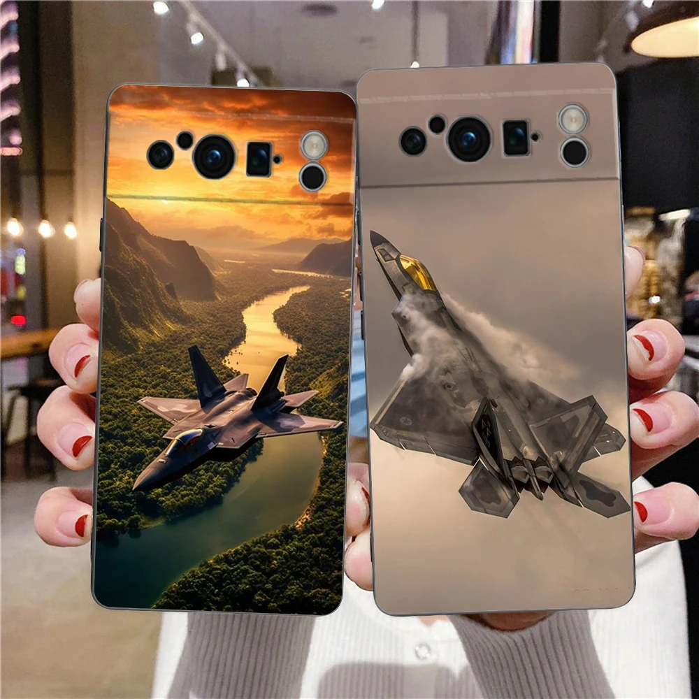 Funda de teléfono Fighter Planes para Google Pixel 8 7 6 Pro 8A 6A 7A 5G silicona suave a prueba de golpes TPU cubierta negra Fundas - imagen 2