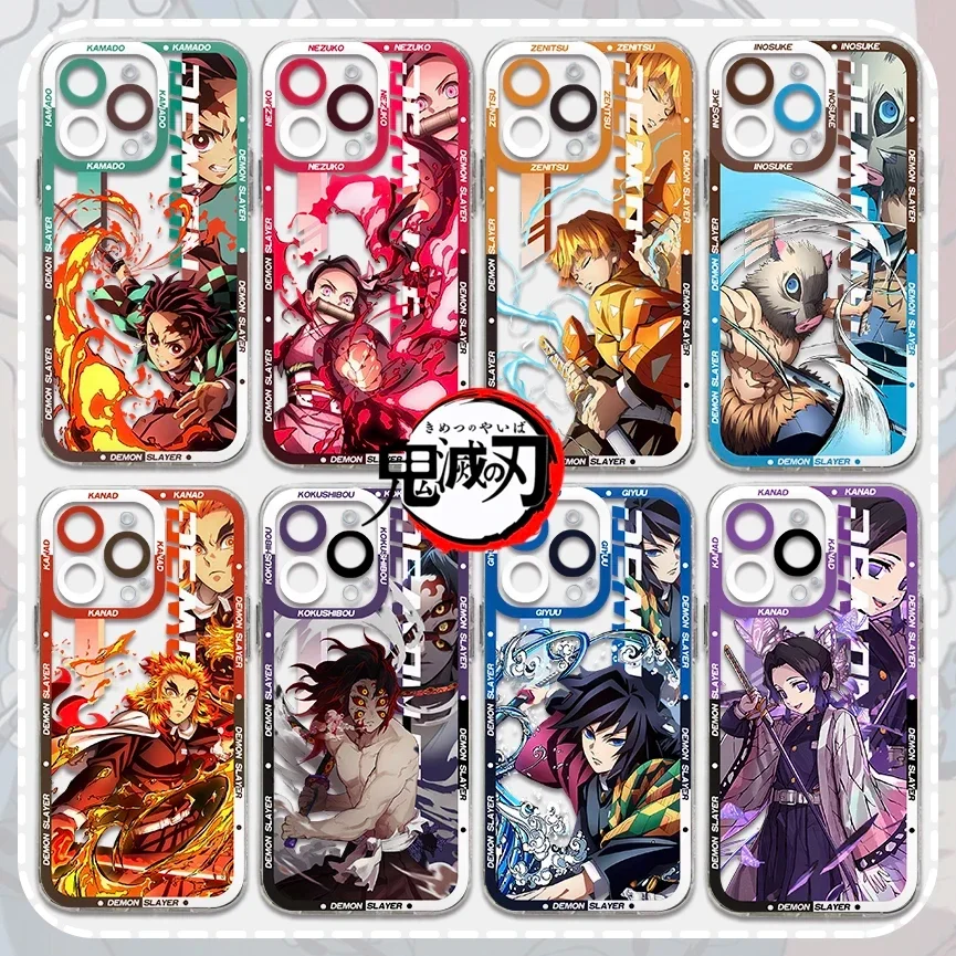 Funda de silicona de Anime Demon Slayer para Samsung Galaxy S24 S23 S22 Ultra S21 S20 FE Note 20 10 Plus A15 A25 A35 A55 cubierta transparente
