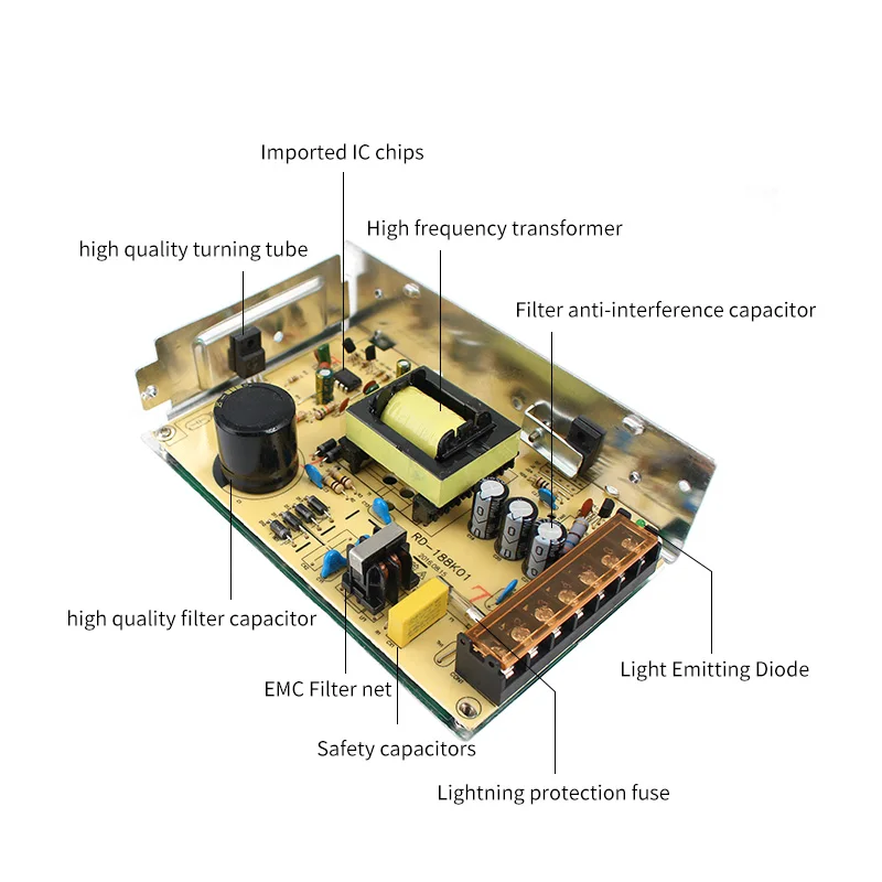 Fuente de alimentación conmutada de 220V a 12 V CC, fuente de alimentación de 220V a 12 V CC, 1A, 2A, 3A, 5A, 6A, 8A, 10A, 15A, 20A, 30A, 40A, CA, AC-DC - imagen 4