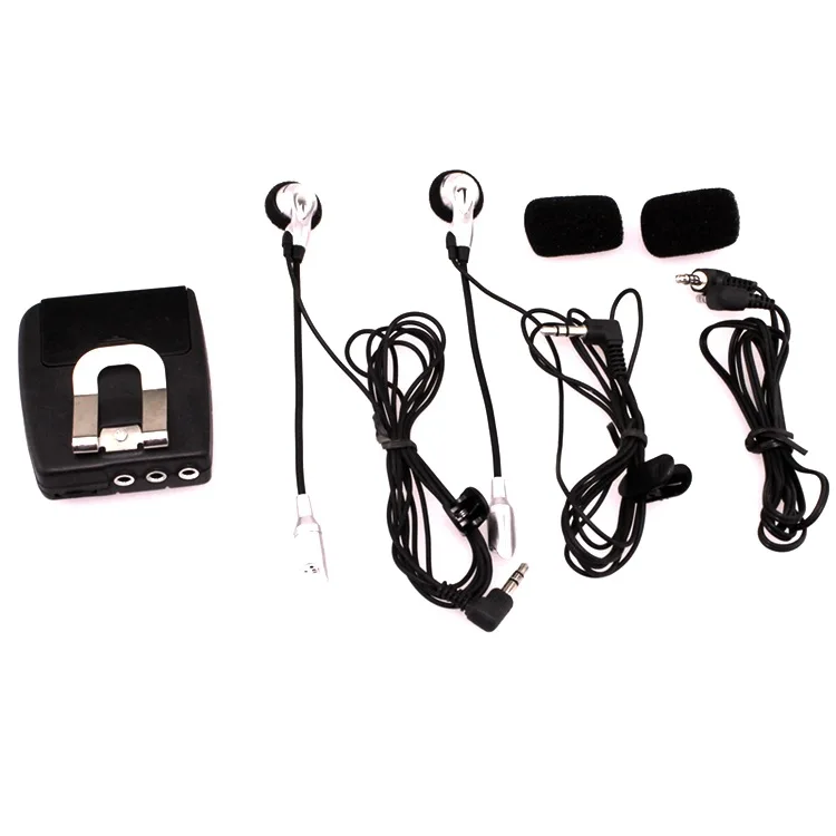 Intercomunicador de plástico negro para motocicleta, Kit de auriculares con cable para casco, walkie-talkie, Audio portátil - imagen 2