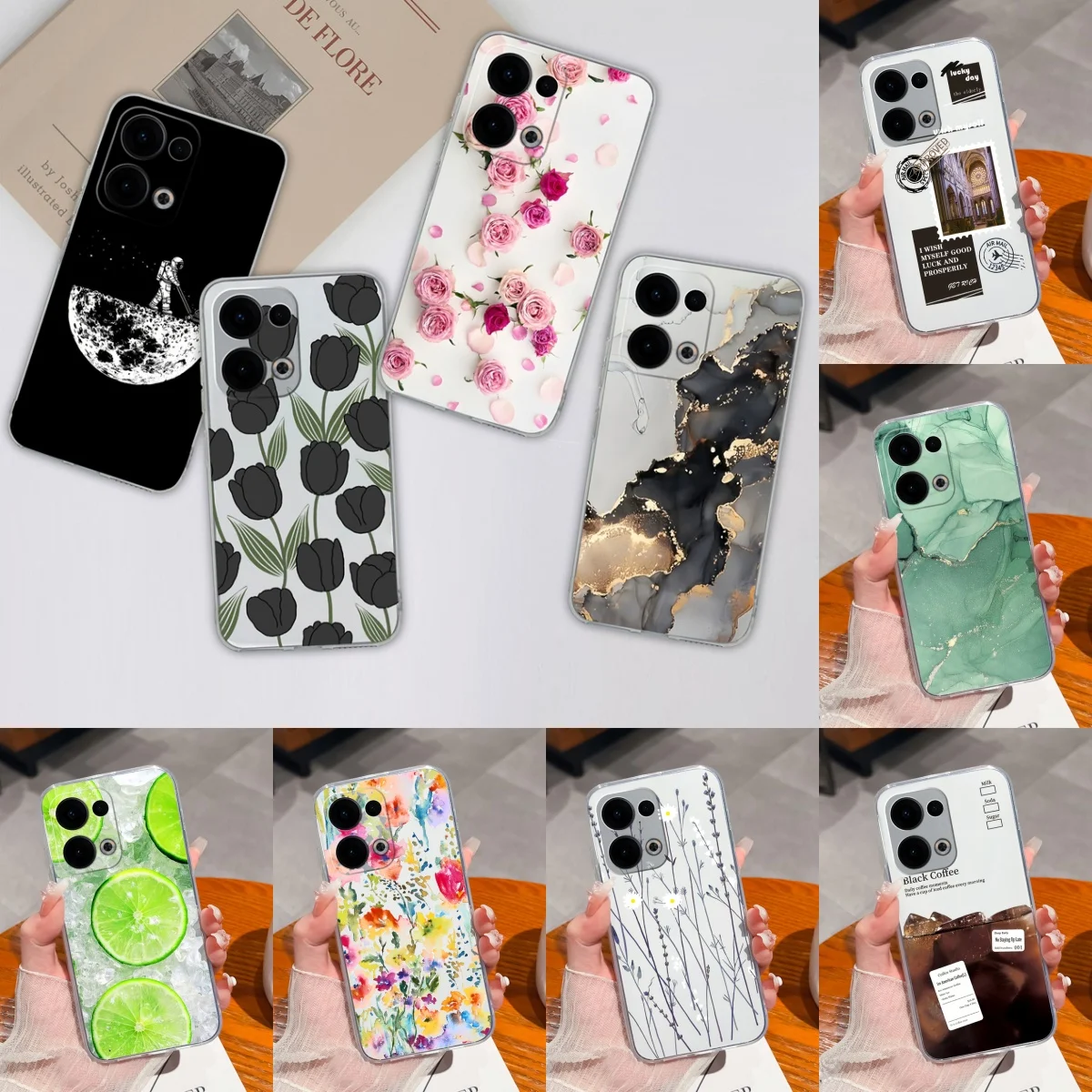 Para Oppo Reno 13 Pro funda creativa transparente suave contraportada para Oppo Reno13 Pro 13Pro 5G TPU delgada silicona anticaída fundas de teléfono