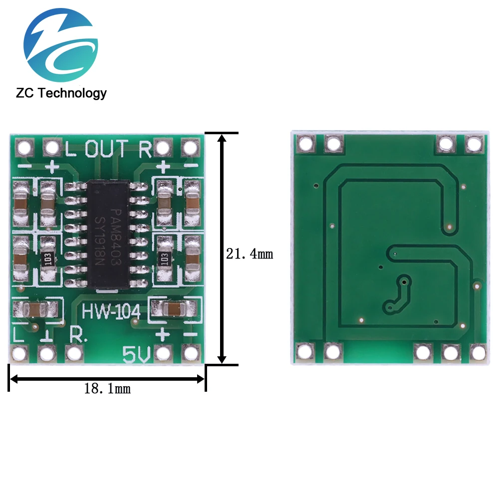 Placa amplificadora de potencia Digital PAM8403, placa amplificadora de potencia Clase D en miniatura, 2x3 W, alta 2,5 ~ 5 v, fuente de alimentación USB - imagen 5