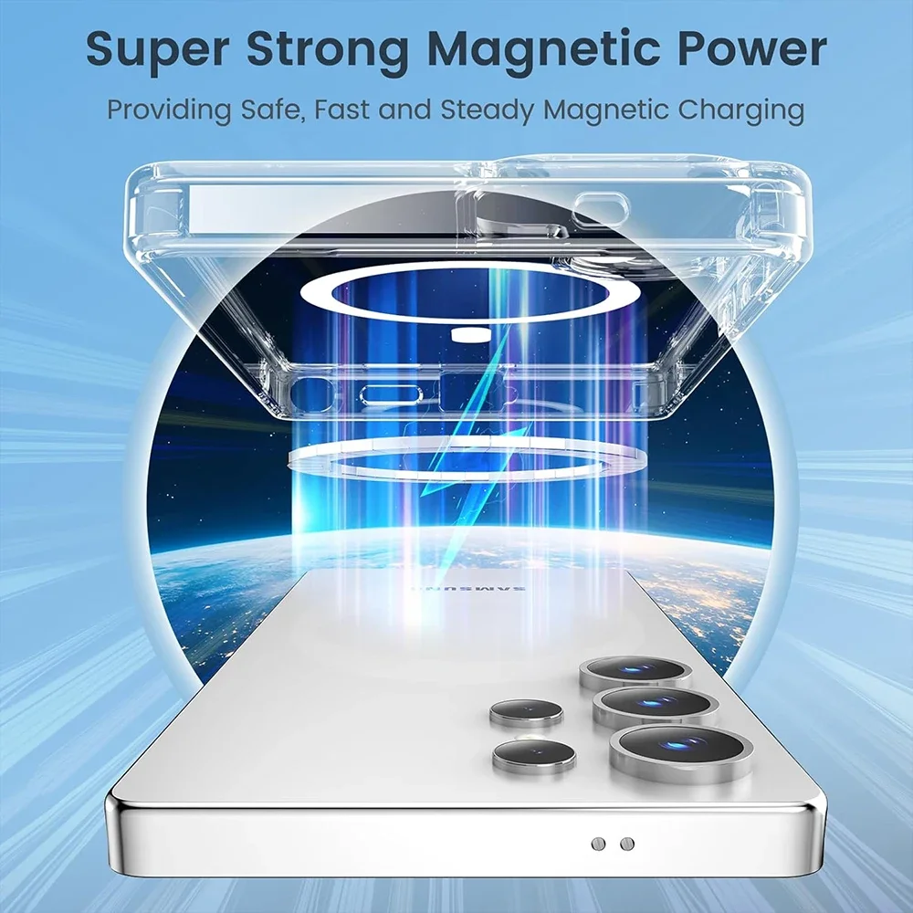Magnetic Magsafe Wireless Charging Hybrid Case For Samsung S25 S24 S23 S21 FE S22 Note 20 Ultra 10 Plus A16 A06 A55 A15 A35 A54 - imagen 4