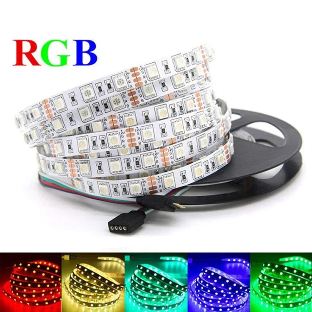 Tira de luces LED RGB 5050 impermeable 5M 300LED DC 12V 24V RGB RGBW blanco cálido tiras de luces LED flexibles - imagen 2