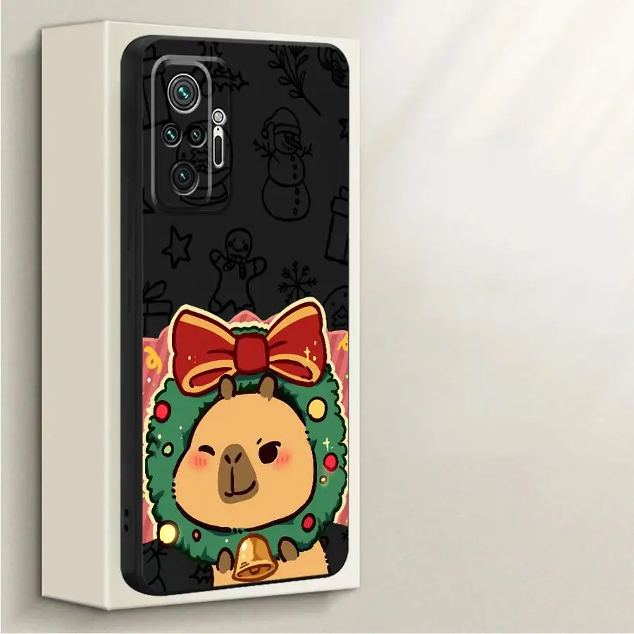 Funda blanda para Xiaomi Redmi Note 13 12 ProPlus 14 Pro Plus 10 11s 10Lite 10 11 Pro 12s Navidad Capibara - imagen 2