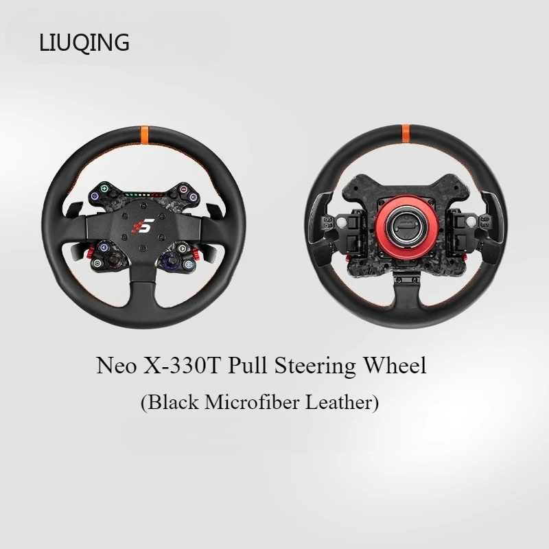 Simagic Neo X-330R X-350W X-330T X-310G Volante clásico /Drift/Rally/ GT Volante de carreras redondo con cuero y anillo rojo - imagen 4