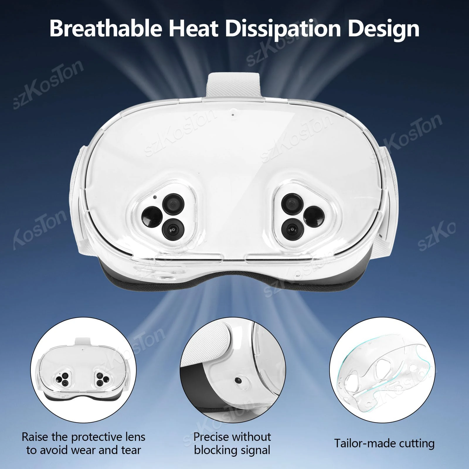 Funda protectora transparente para auriculares Meta Quest 3S VR, carcasa transparente antiarañazos a prueba de golpes para accesorios Meta Quest 3S - imagen 3