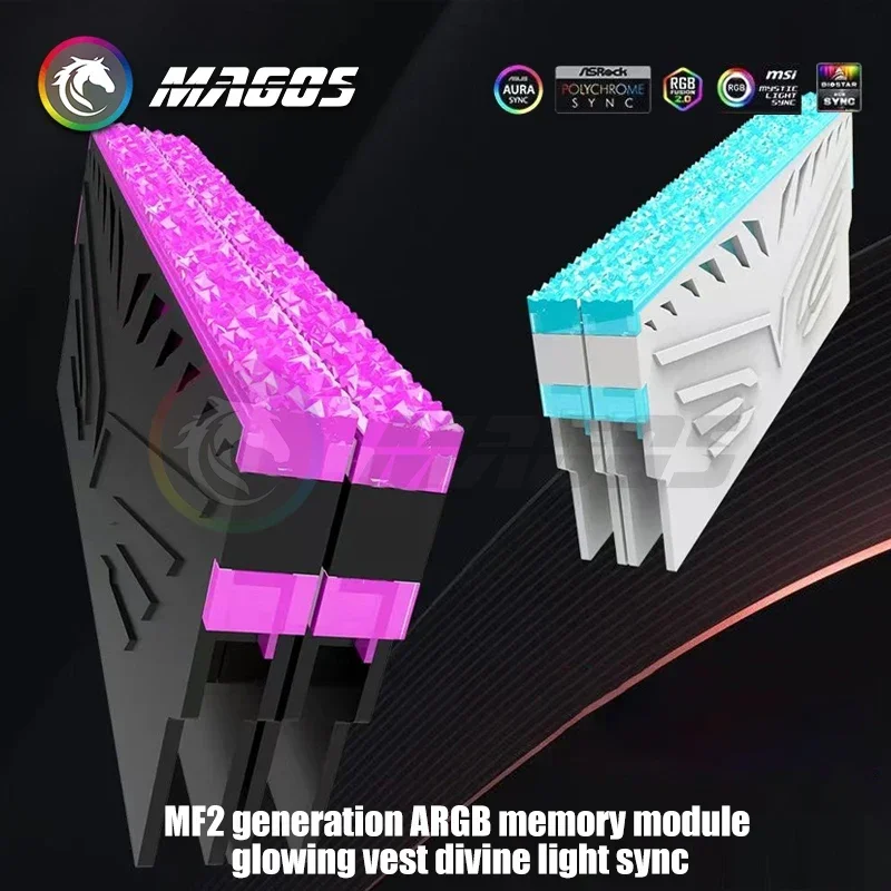 Disipador de calor de memoria de computadora Chaleco de enfriamiento RAM 5V ARGB de 3 pines para RAM de escritorio DDR3 DDR4 DDR5 Universal, diseño Diamond RGB, 2 unids/pack - imagen 3