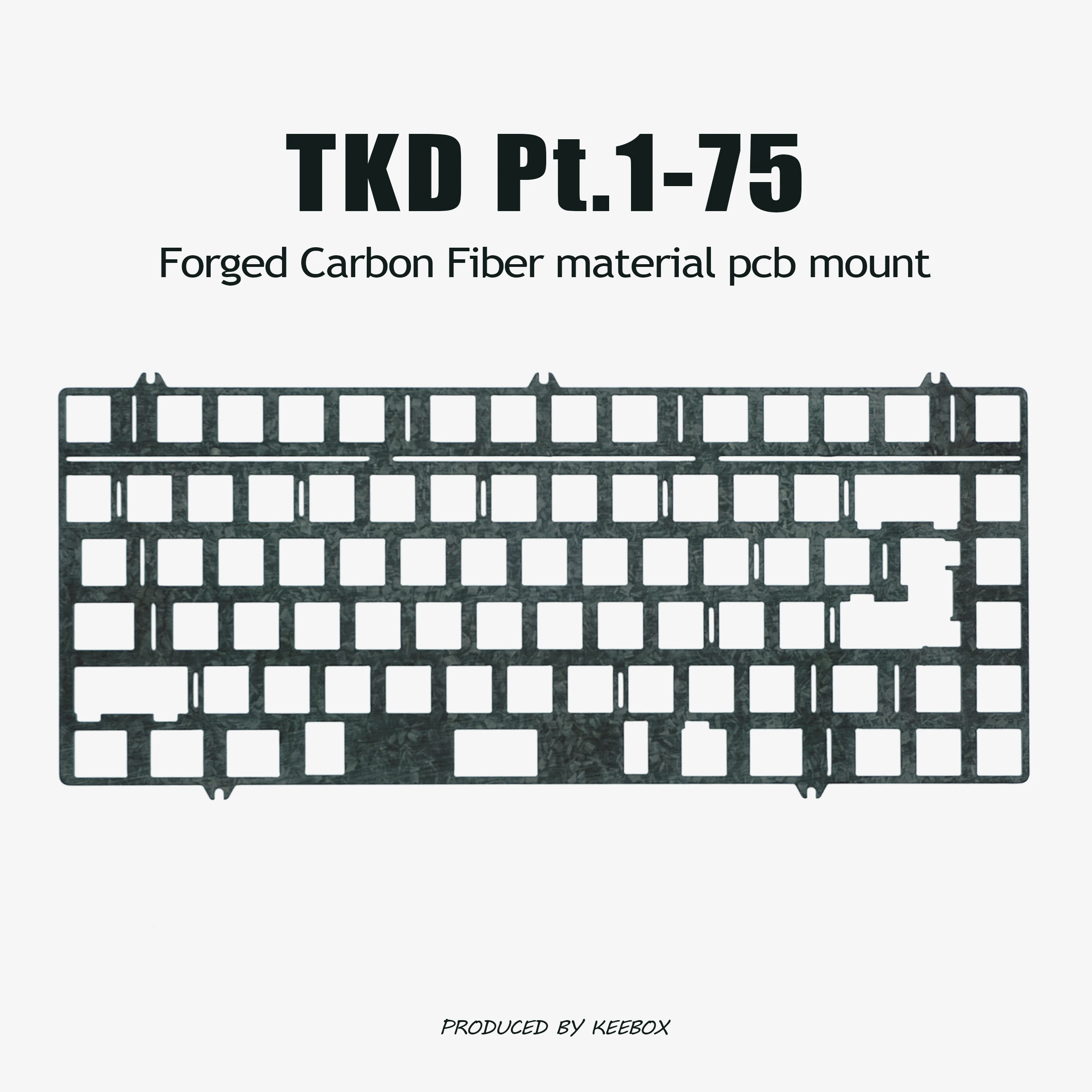 Keebox-Kit de teclado personalizado TKD Pt.1-75, placa de posicionamiento, placa de PC de fibra de carbono forjada, montaje PCB