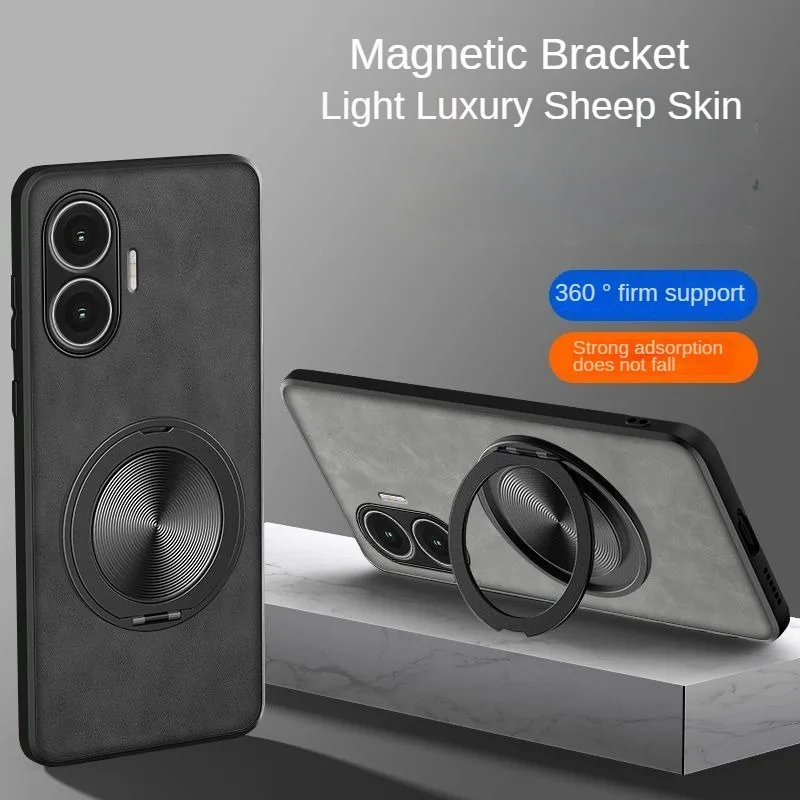 Para Poco F7 5G Funda armadura piel de oveja funda trasera de silicona para Xiaomi 17 15T Poco F7 m7 pro ultra c85 soporte de anillo Funda a prueba de golpes