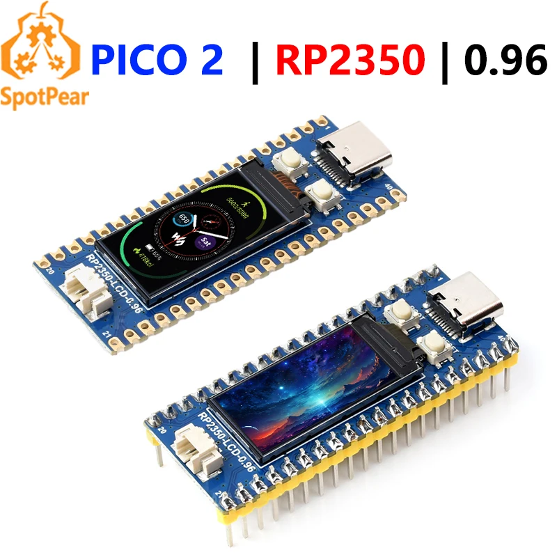 Raspberry Pi Pico 2 RP2350 con pantalla LCD de 0,96 pulgadas Pantalla de 0,96 pulgadas 160 × 80 RP2350A integrado waveshare RP2350-LCD-0.96