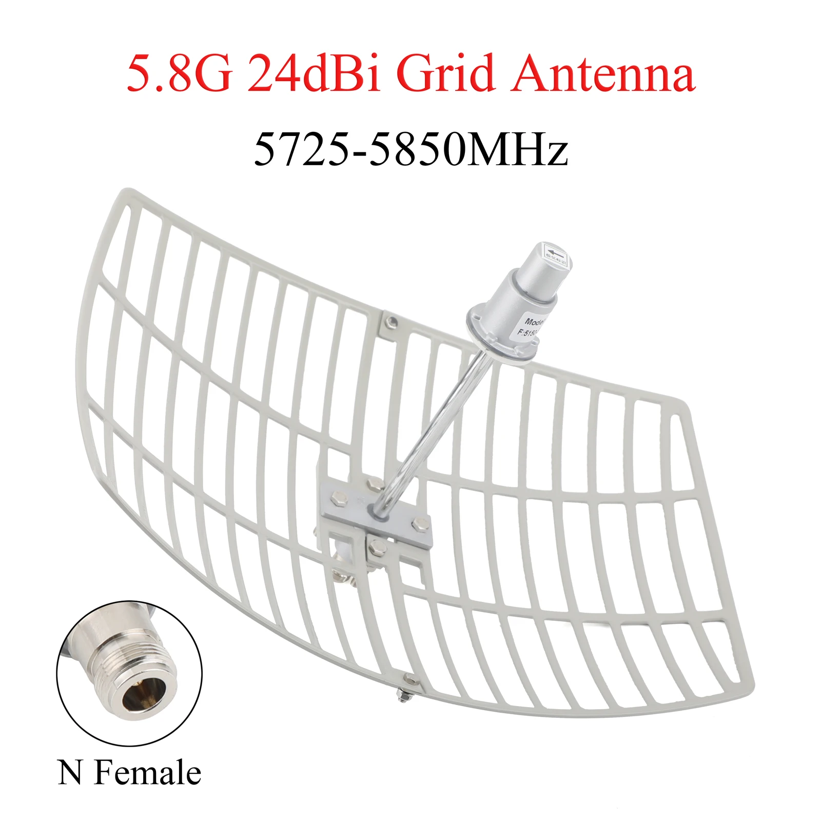 Antena de rejilla parabólica 24dBi 5,8G LTE 5725-5850MHz antena externa hembra tipo N para exteriores para enrutador módem