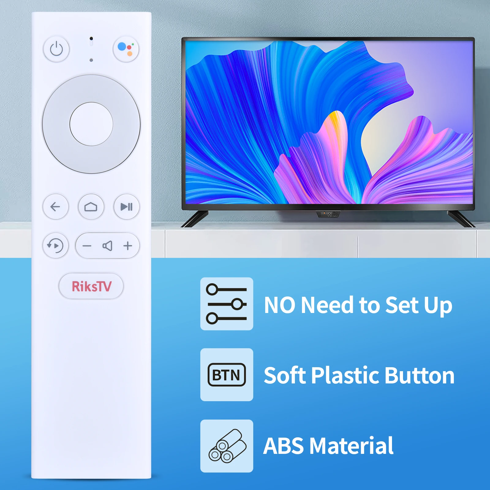 Nuevo WH 200319 Control remoto C/ROH para RiksTV fuerte SRT412 Strømmeboks con asistente de Google - imagen 3