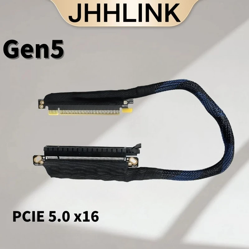 Tarjeta gráfica externa del servidor PCIE 5.0 X16 180 °   Cable de extensión recto 64GB\S GEN 5 Adaptador GPU de cable flexible para servidor sin pérdidas - imagen 3