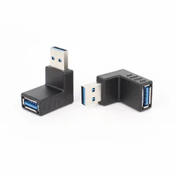 Adaptador USB 3.0 90 Grados Macho a Hembra - Extensión Angular Izq.