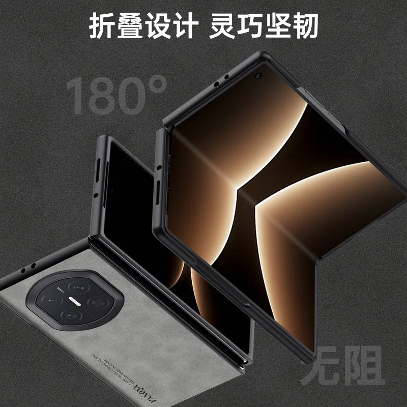 Funda de cuero PU lisa de lujo para Huawei Mate X7, funda protectora de silicona mate a prueba de golpes para teléfono, parachoques para Huawei Mate X7 - imagen 3