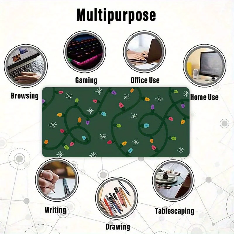 Decoración navideña con copos de nieve, bastones de caramelo, alfombrilla para ratón, accesorios de escritorio antideslizantes de goma grande, alfombrilla para teclado de oficinas - imagen 5