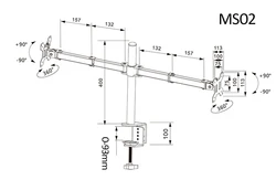 Brazo Monitor DL-MS02 Acero 27 Pulgadas Giratorio 360°