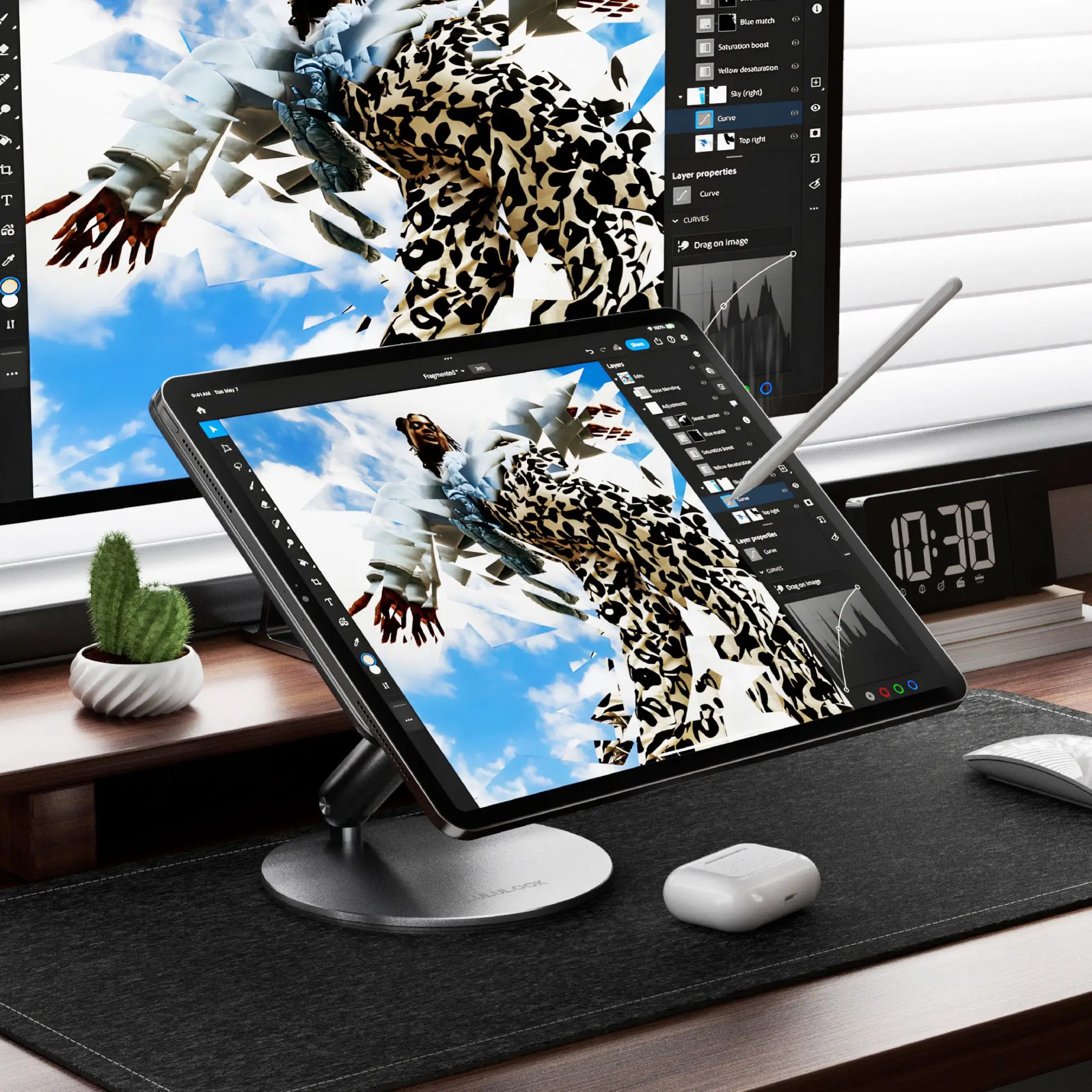 LULULOOK soporte de carga inalámbrico magnético plegable para iPad Pro M5 M4 13/11/12,9 iPad Air 13/11/iPad Air 5/4th soporte giratorio 360 - imagen 5