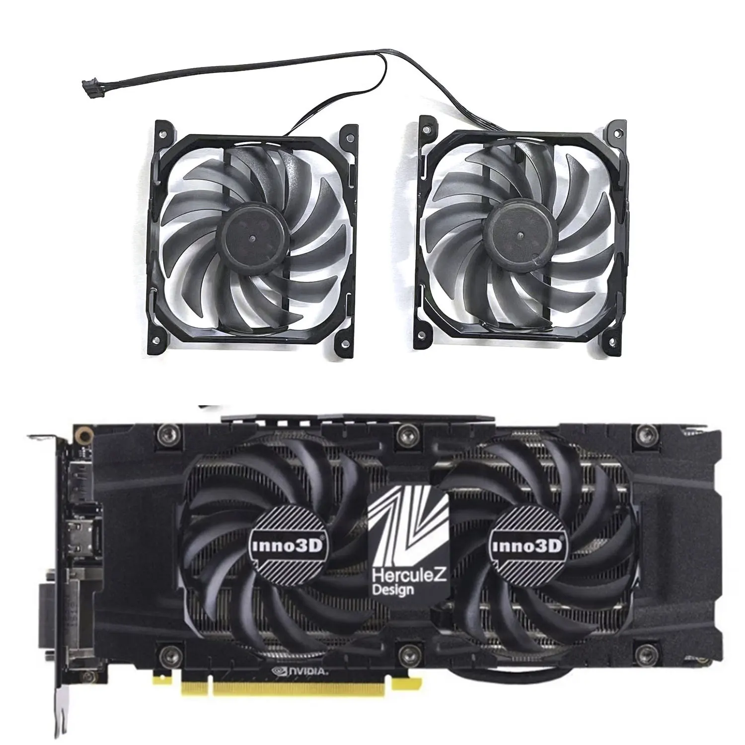 4PIN CF-12915S DC 12V 0.35A adecuado para INNO3D GeForce GTX 1070 1070Ti 1080 1080Ti P104-100 Twin X2 ventilador de repuesto - imagen 2