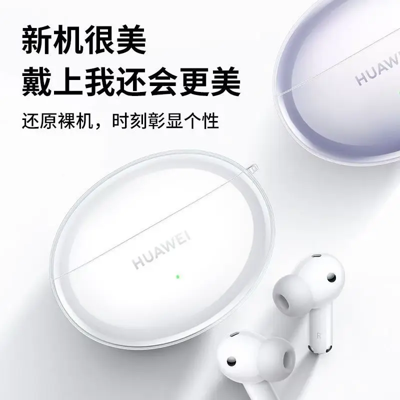 Funda transparente de TPU para Huawei FreeBuds 6i 5i, accesorios protectores para auriculares inalámbricos, funda protectora con cordón de gancho - imagen 3