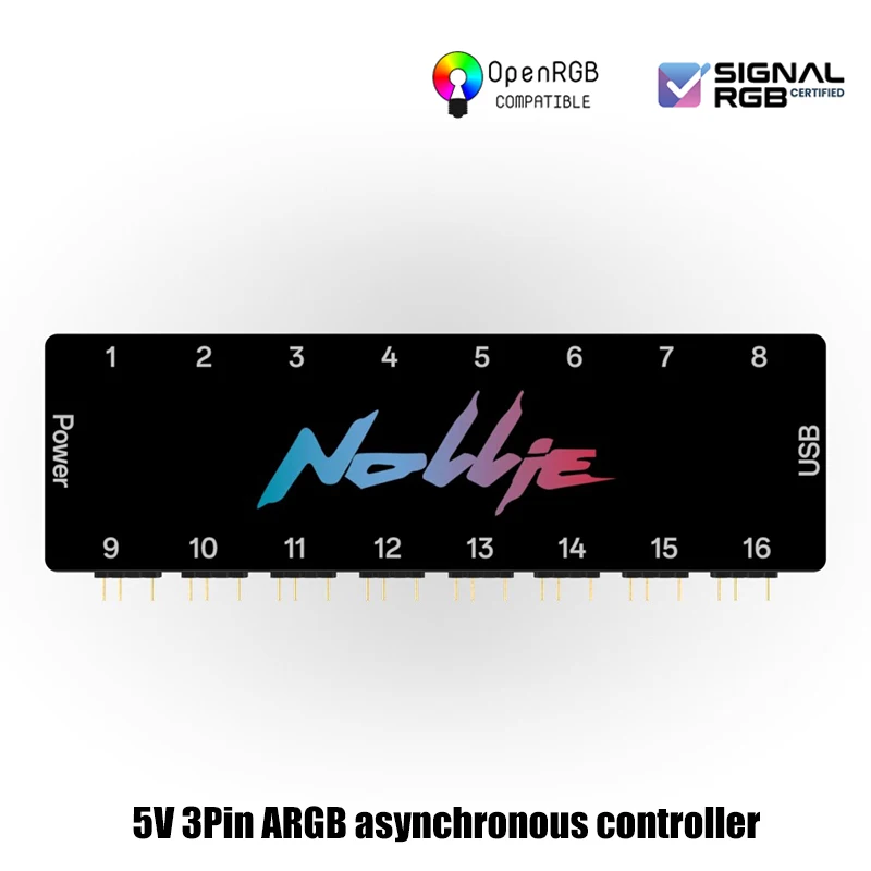 Controlador asíncrono Nollie RGB HUB 8/16 vías direccionable ARGB divisor compatible con Software de gestión de señal RGB/OpenRGB - imagen 4