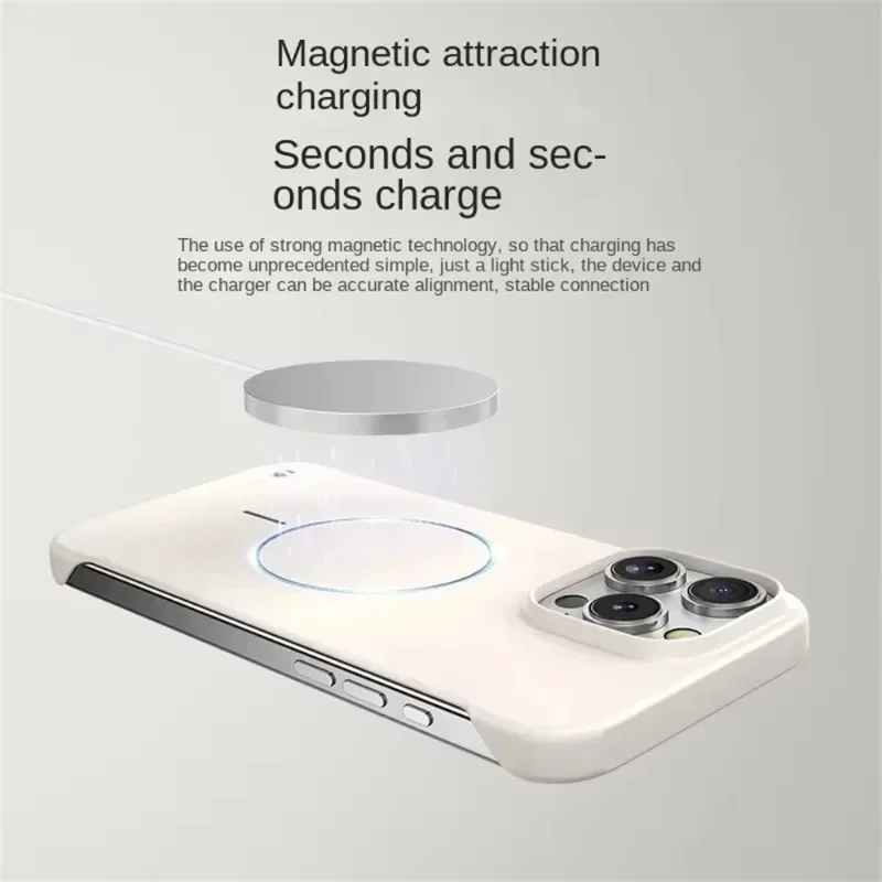 Fundas de teléfono sin marco mate de PC dura ultrafina para iPhone 17 AIR 16 15 14 13 12 Pro Max para Magsafe funda magnética a prueba de golpes - imagen 3