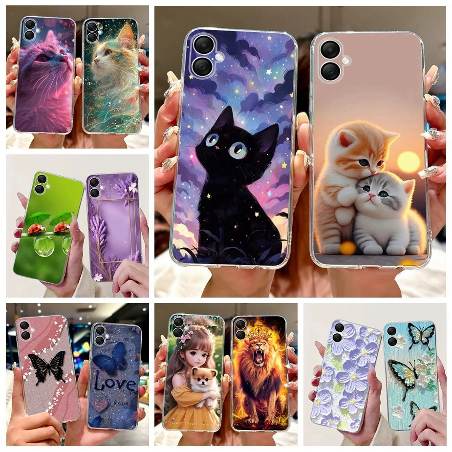 Para Samsung Galaxy A06 funda SM-A065F nueva funda pintada de lujo funda de teléfono de silicona transparente para Samsung A06 A 06 GalaxyA06 bolsas suaves
