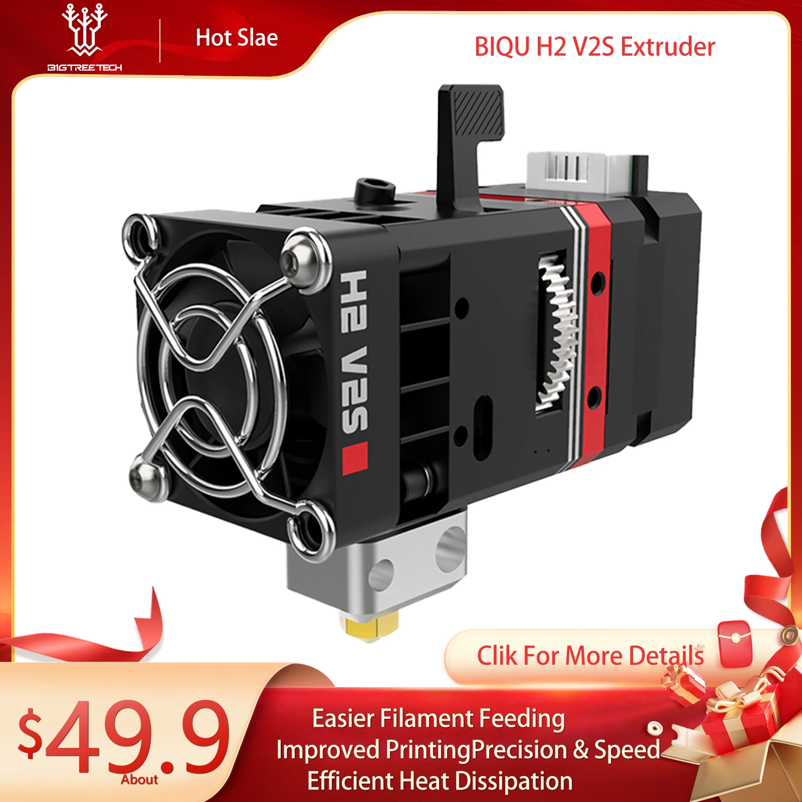 BIQU H2 V2S extrusora directa de doble engranaje Hotend 24V  accesorios de impresora 3D  extrusora Titan para Ender 3 V2 Pro  actualización H2 V2.0 - imagen 2