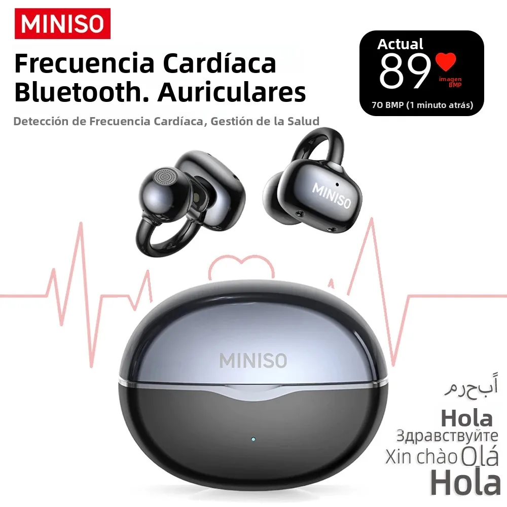 [Heart SmartEarbuds] MINISO MS503 auriculares Bluetooth OWS Clip de oreja auriculares deportivos AI traductor auriculares monitoreo de ritmo cardíaco - imagen 2