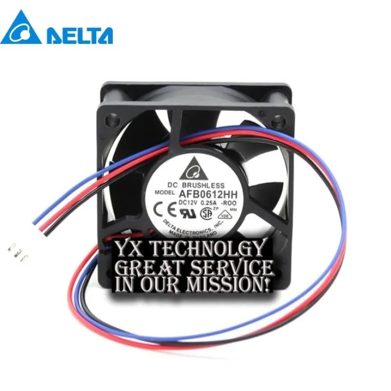 Delta-ventilador de refrigeración de rodamiento de bolas doble AFB0612HH 6025, 6CM, 60mm, 0.25A, 60x60x25mm, nuevo