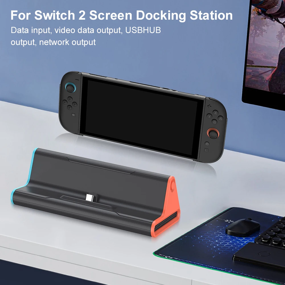 Estación de acoplamiento de TV portátil para Switch 2, Base de estación de carga para consola con soporte de carga para consola de juegos tipo C para Switch 2 - imagen 2