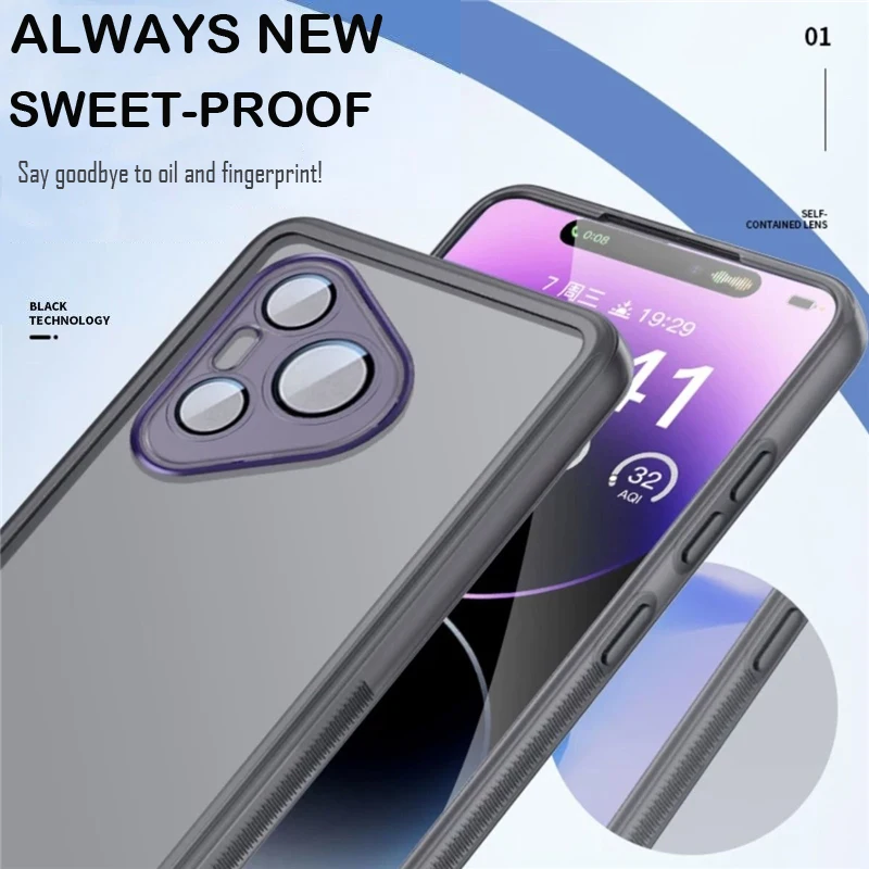 Funda transparente ultrafina para Huawei Puro 70 Pro + Puro 70 Ultra Puro70, protección de cámara de lente completa, cubierta trasera de teléfono - imagen 5