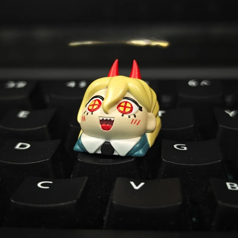 Teclas de motosierra para hombre, 1 Uds., Pochita Power versión Q, personaje Diy, teclas personalizadas, teclas de teclado mecánico personalizadas de Anime - imagen 3