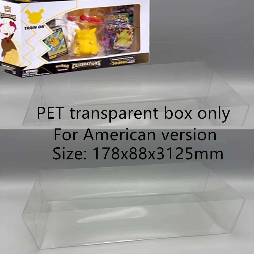 Caja de almacenamiento transparente a prueba de polvo para Pokémon TCG 25 ° aniversario colección Pikachu VMAX/funda protectora de plástico para exhibición de tarjetas PTCG