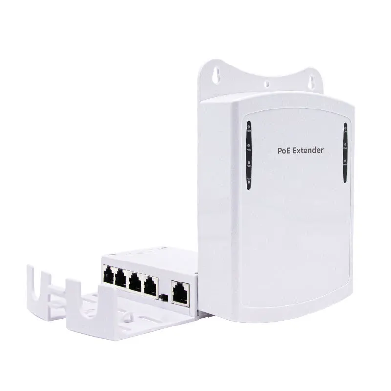 Repetidor POE impermeable de 4 puertos 100/1000Mbps 1 a 4 interruptor de red extensor PoE para cámara IP