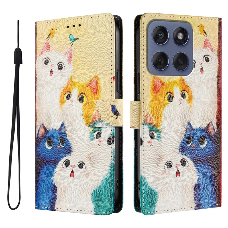 Para Funda Motorola Moto G67 Power Funda con tapa tipo billetera Funda de teléfono para Motorola Moto G67 Power 5G Funda con diseño de gato y Animal - imagen 3