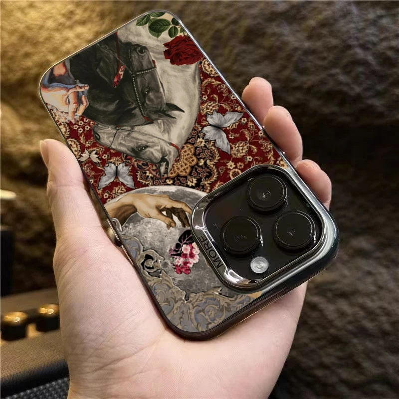 Funda de teléfono con diseño de rosas Vintage de caballos blancos y negros para Xiaomi Mi 11 Lite 5G 14 13 12 15T 14T 13T Poco X7 X6 X5 F6 F7 Pro - imagen 3