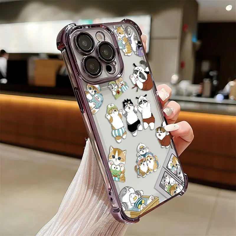 Preciosa funda chapada de gato m-mofusands para Infinix Hot 40i 30 30i 10s Play Smart 9 8 7 Note 40 Spark Go, funda de Airbag anticaída - imagen 5