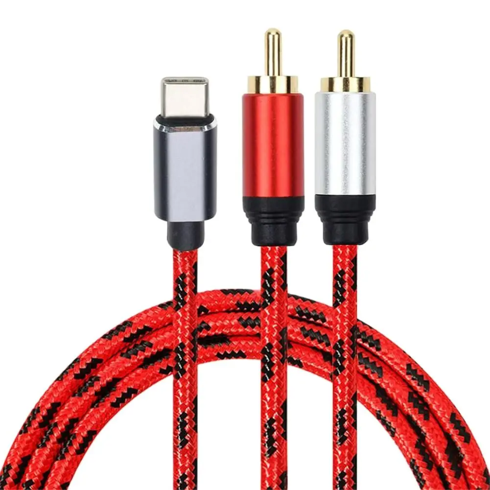 Nku-Cable de Audio USB tipo C macho a conector R/L 2RCA, Chip DAC integrado para USB-C, teléfono inteligente, tableta, amplificador de cine en casa, altavoz de TV - imagen 2