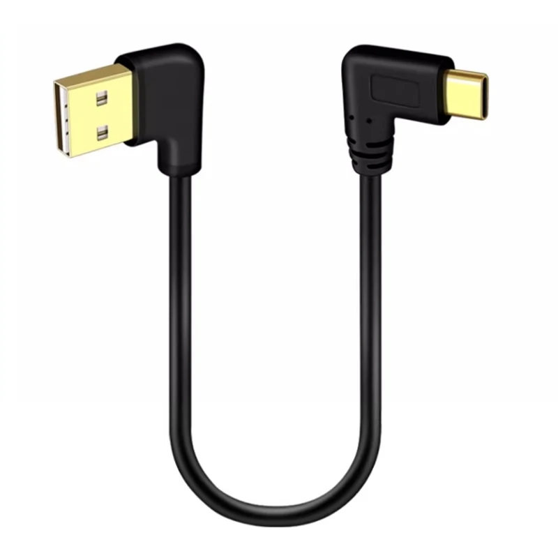 1M 0,5 M 0,25 M USB-C tipo C a USB 2,0 90 grados izquierda arriba abajo ángulo recto cable de datos de carga rápida para tableta y teléfono móvil - imagen 3