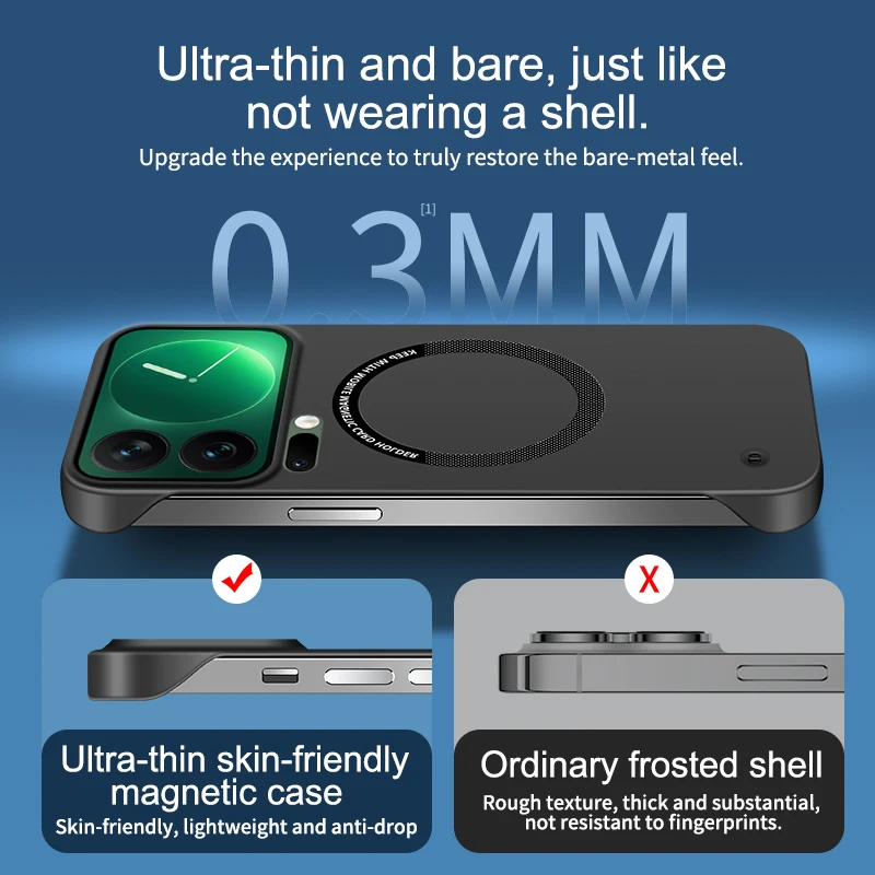 Funda de teléfono de PC de Color puro sin marco magnético para Xiaomi 17 Pro Max 15 14 13T 13 12T 12 12x 11T 11 Lite Pro Ultra cubierta protectora - imagen 4