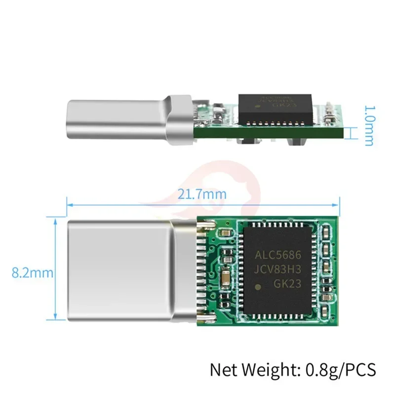 Conector USB C con Chip ALC5686 312 bits 384kHz soldadura 2,5 3,5 4,4mm Cable de Audio carga rápida enchufe tipo C de armadura dinámica - imagen 3