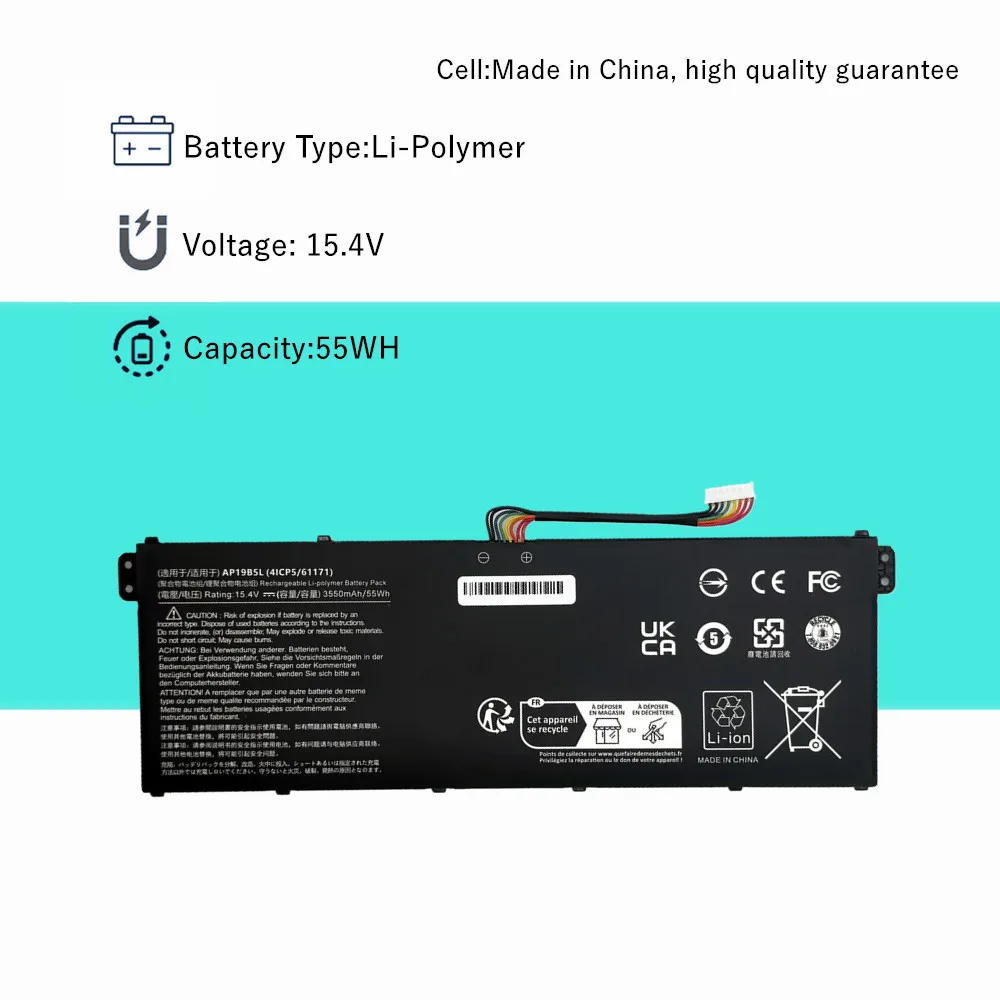 AP19B5L batería del ordenador portátil para Acer Aspire 5 A515-43 A515-43G A515-44-R5XW para Swift 3 SF314-42 SP314-21N-R5FR para Vero AV15-51 - imagen 4