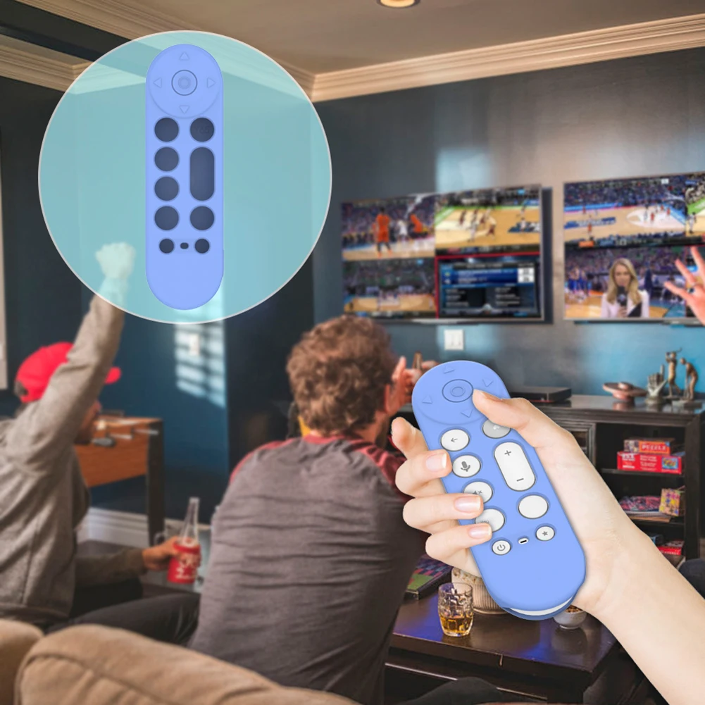 Funda protectora de silicona para mando a distancia, funda protectora antideslizante que brilla en la oscuridad para Google TV Streamer 4K Voice Remote Cover - imagen 2