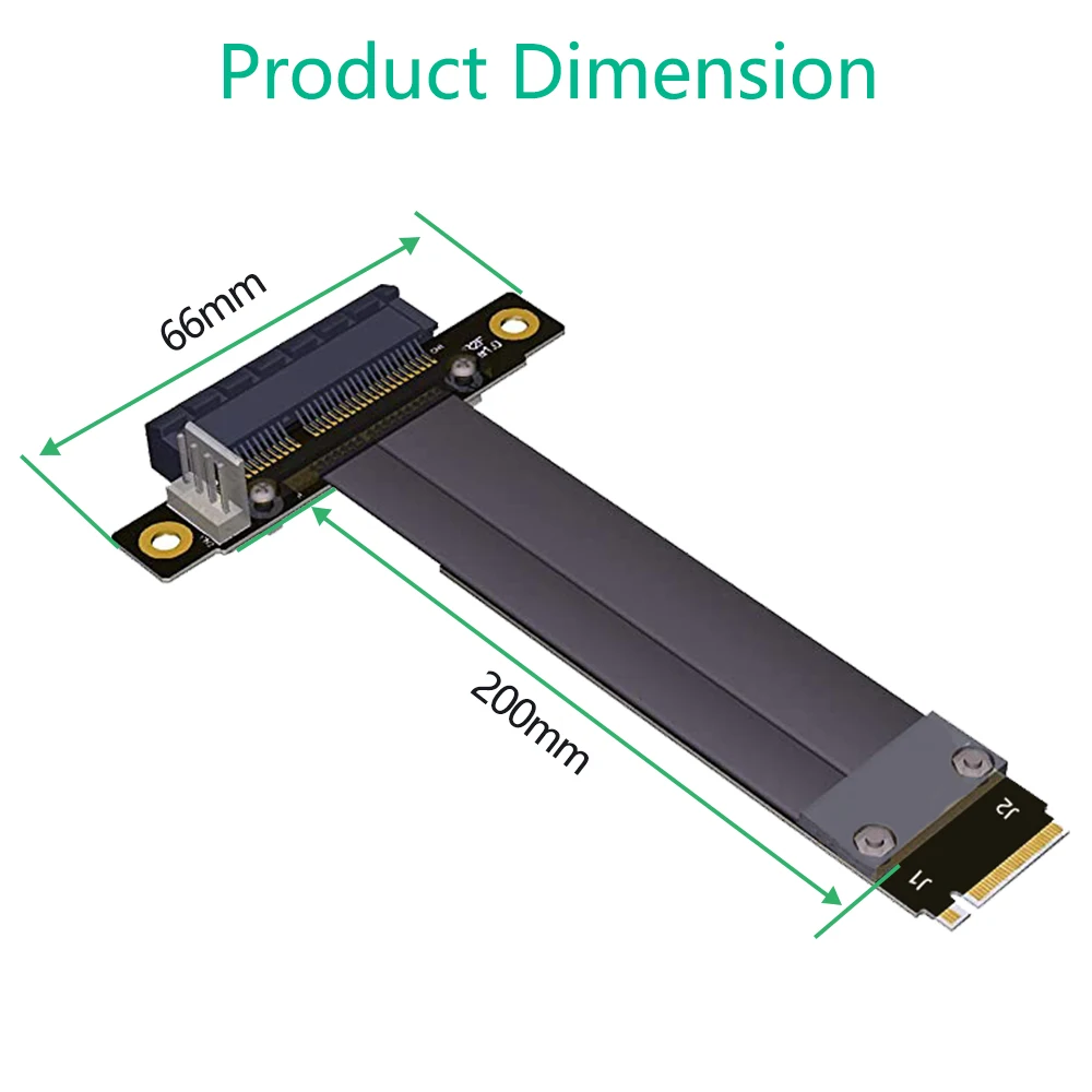 Extension Cable M2 PCI Express 32G/bps Gen3.0 Cable Extender Riser PCIe x4 3.0 PCI-E 4x To M.2 NGFF NVMe M Key 2280 Riser Card - imagen 3